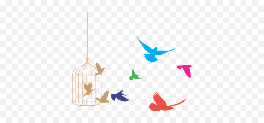 Birds Cage Freedom Product Eps - Flock Of Birds Clipart Bird Flying From Cage Png,Bird Flock Png