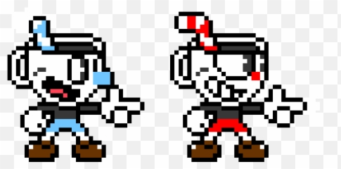 Cuphead And Mugman Pixel Art Maker - Cuphead Pixel Art Png,Cuphead Png