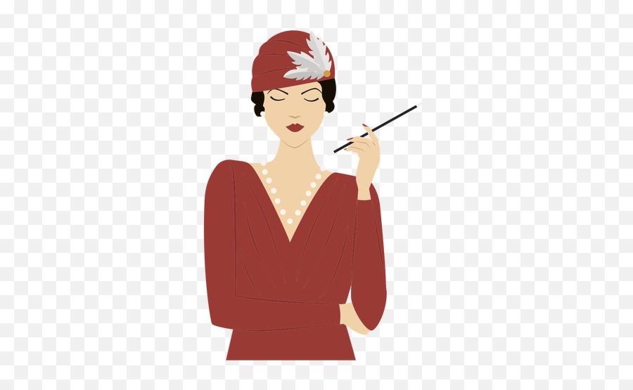 1920s Lady With Cigarette Colored - Transparent Png U0026 Svg Transparent 1920 Png,Cigarette Transparent Background