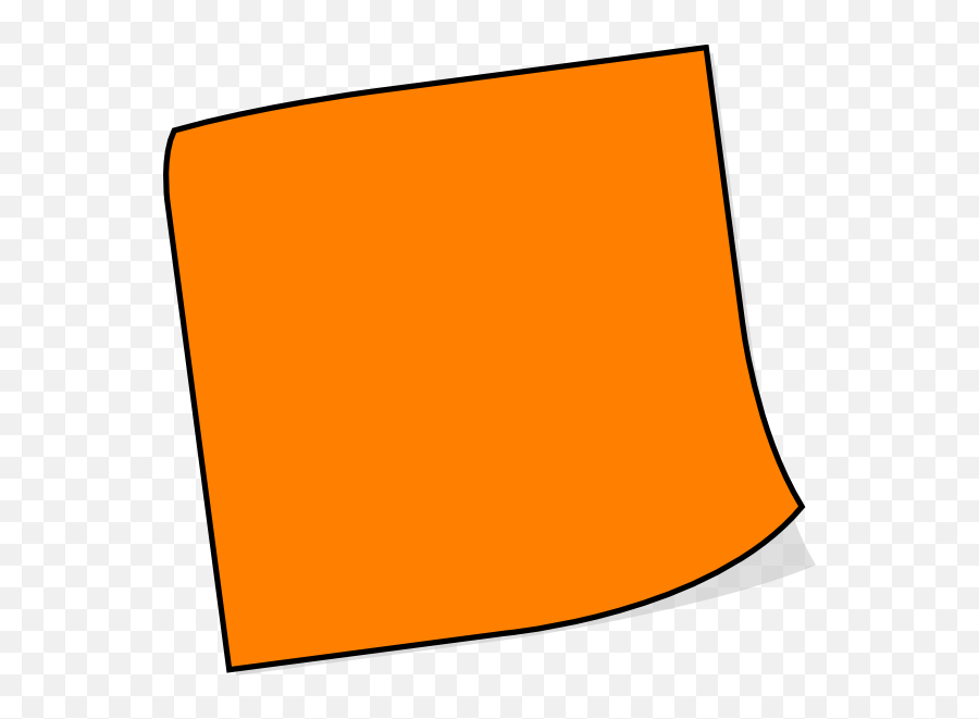 Orange Sticky Note Clip Art - Orange Post It Note Clipart Png,Sticky Note Png