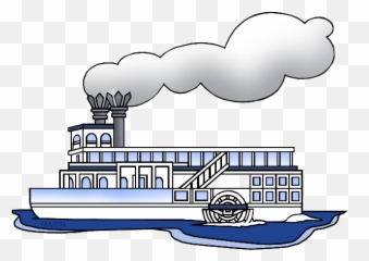 Fishing Boat Clipart Steamer - Steam Boat Clip Art Steamboat Cartoon Png,Boat Clipart Png