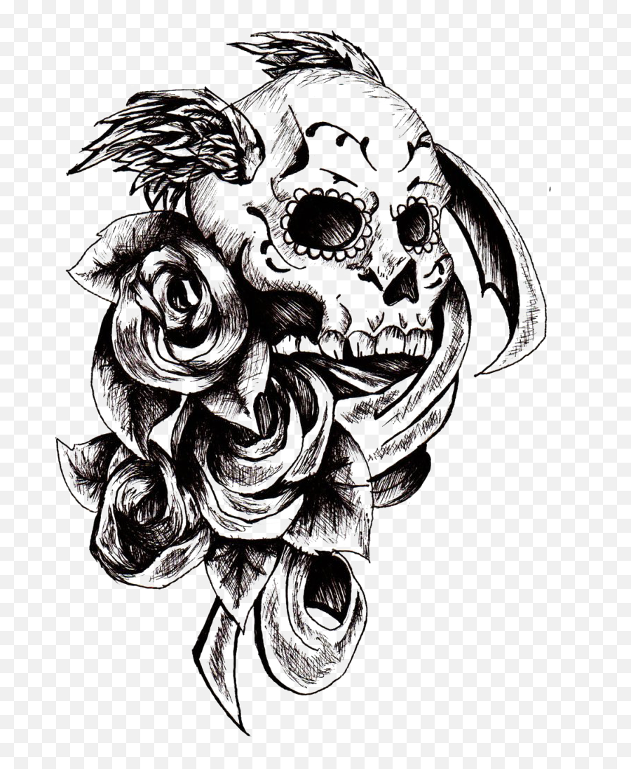Skull Tattoo Png Image Transparent - Transparent Background Transparent  Tattoo Png,Tattoo Png Transparent - free transparent png images 