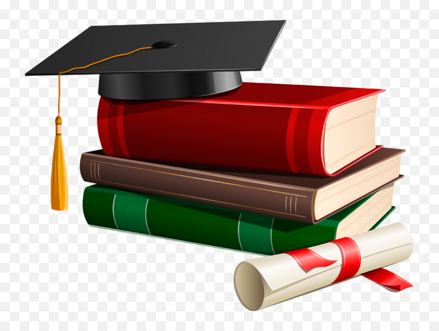 Diploma Clipart Bachelor Degree - Graduation Cap And Books Png,Degree Png