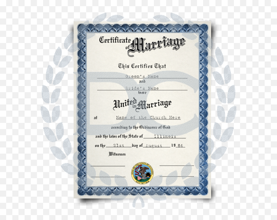 Fake Marriage Certificate - Marriage Certificate Png,Just Married Icon