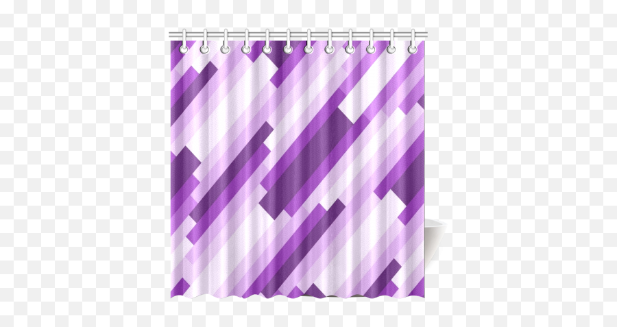 Purple Diagonal Stripes Shower Curtain - Curtain Png,Diagonal Stripes Png
