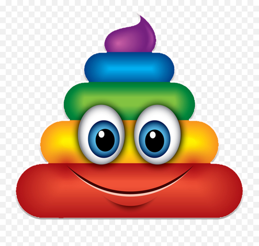 Artist Recreates Poop Emoji In 50 - Rainbow Face Png,Shit Emoji Png