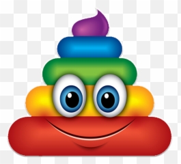 Artist Recreates Poop Emoji In 50 - Rainbow Face Png,Shit Emoji Png