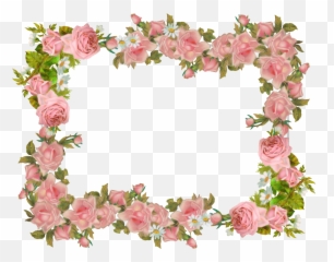 Vintage Frame Paper Rose Frames Hq - Pink Flowers png
