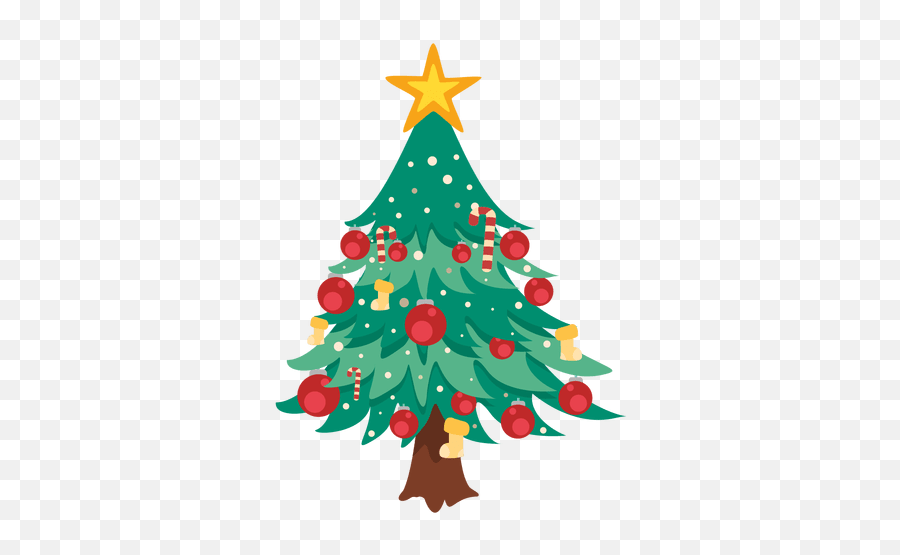 Christmas Tree Cartoon Decoration - Christmas Tree Illustration Vector Png,Christmas Transparent