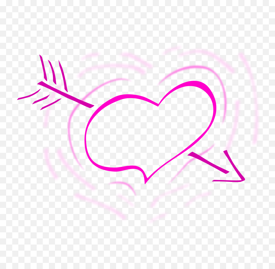 Heart And Arrow Vector Graphics Free Svg - Valentines Heart Clipart Black And White Png,Pink Arrow Png
