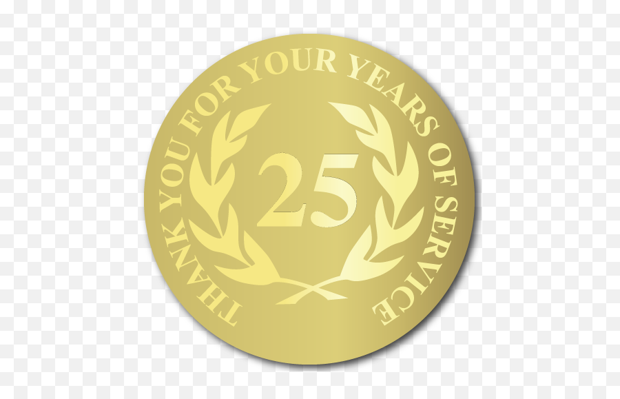 25 Years Of Service Foil Stamped Award Labels - 20 Years Service Badge Png,Gold Foil Png