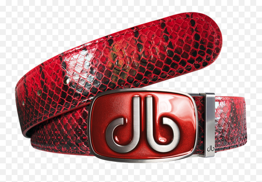 Red Snakeskin Leather Belt With Buckle - Druh Belts Png,Belt Buckle Png