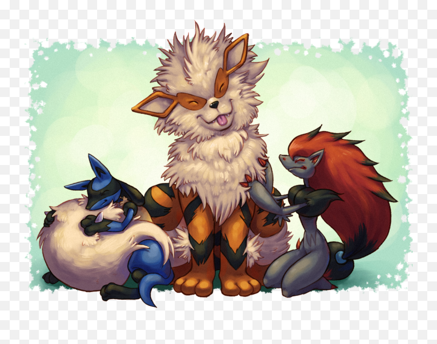Statistics - Arcanine And Lucario Full Size Png Download Dog And Cat Pokemon,Lucario Png