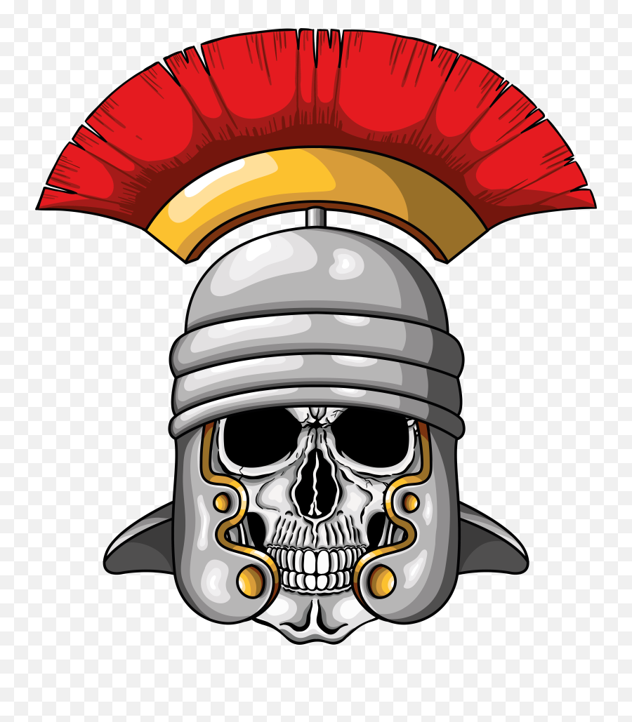 Illustration Of Centurion Human Skull With Roman Helmet Png