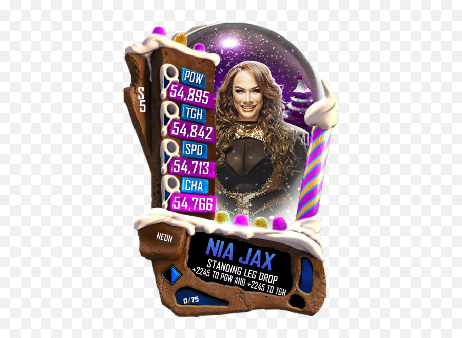 Nia Jax - Wwe Supercard Neon Holiday Png,Nia Jax Png