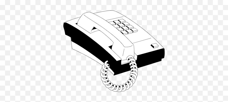 Telephone Clip Art Black - Phone Black And White Clip Art Png,White Phone Png