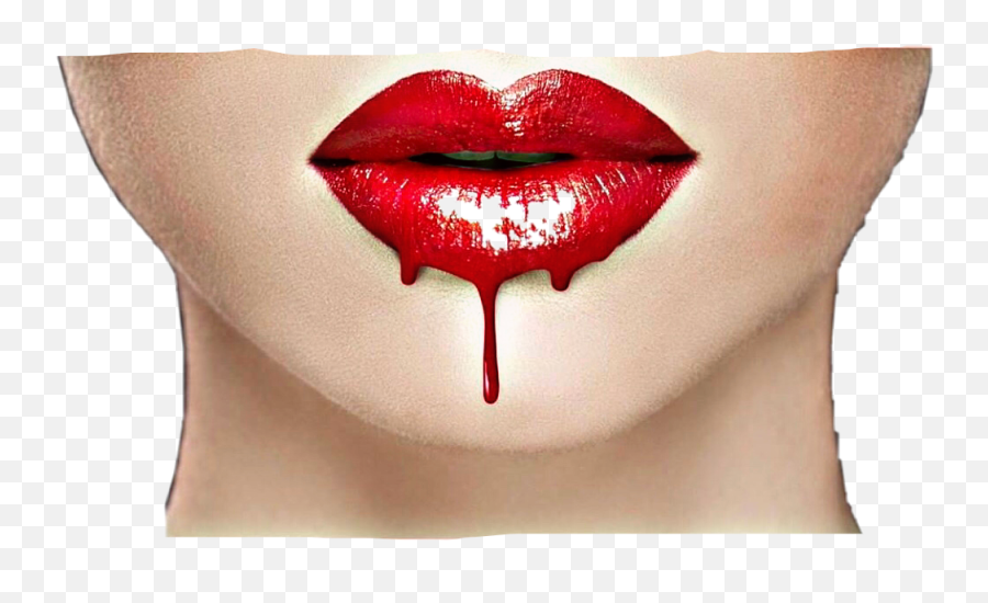 Dripping Blood Red Sticker By Kimmy Bird Tasset - Blood Lips Png,Dripping Blood Transparent