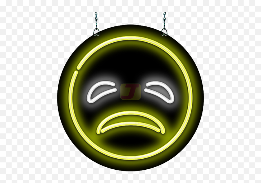 Sad Face Emoji Neon Sign - Kid Face Neon Sign Png,Sad Face Emoji Transparent