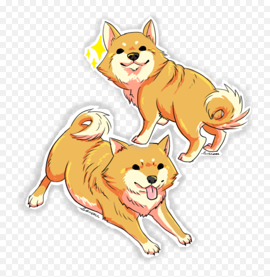 Image Of Shiba Inu Stickers - Dog Png,Shiba Inu Transparent