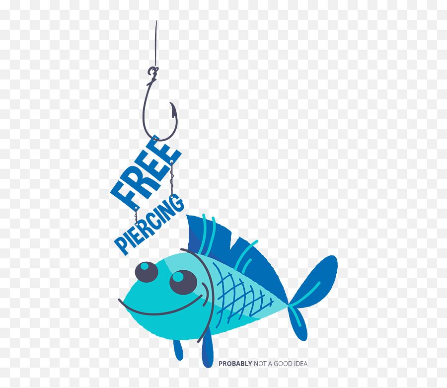 Free Piercing Fisherman Fish Hook Fishing T - Shirt For Sale T