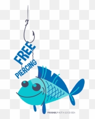 Free Piercing Fisherman Hook Fishing T - Shirt for Sale Design With png