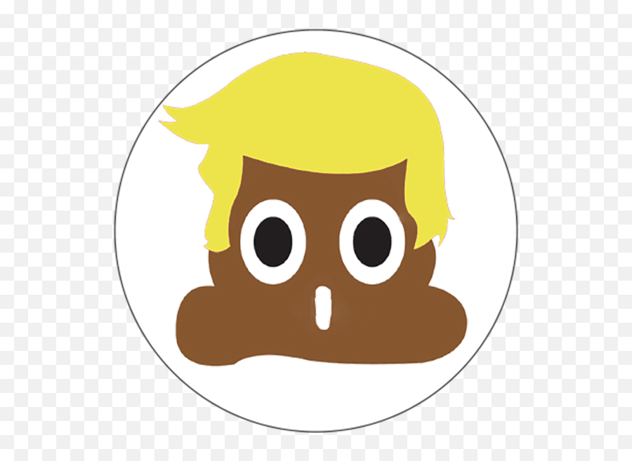 Trump Poop Emoji Button - Poop Emoji Png,Shit Emoji Png