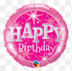 Birthday Pink Sparkle Mylar Balloon - Happy Birthday Balloons Pink Png,Pink Sparkles Png