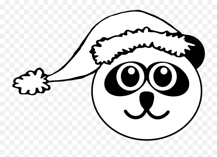 Christmas Panda Clipart - Clip Art Library Christmas Animal Clipart Black And White Png,Christmas Panda Icon