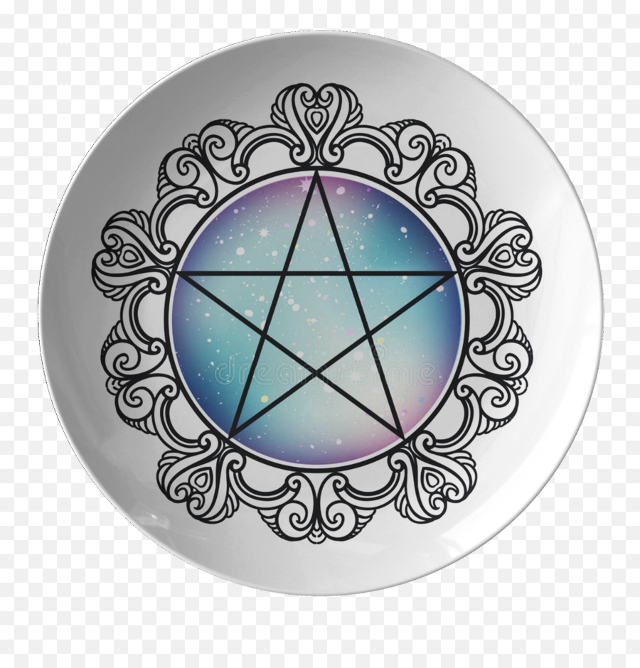 Download Wicca Pentacle Plate - 5 Point Star Transparent Png,Pentacle Transparent Background