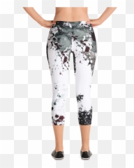 Ink Splatter Capri Leggings - Pants png