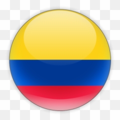 Round Icon Illustration Of Flag Colombia - Flag Icon Png