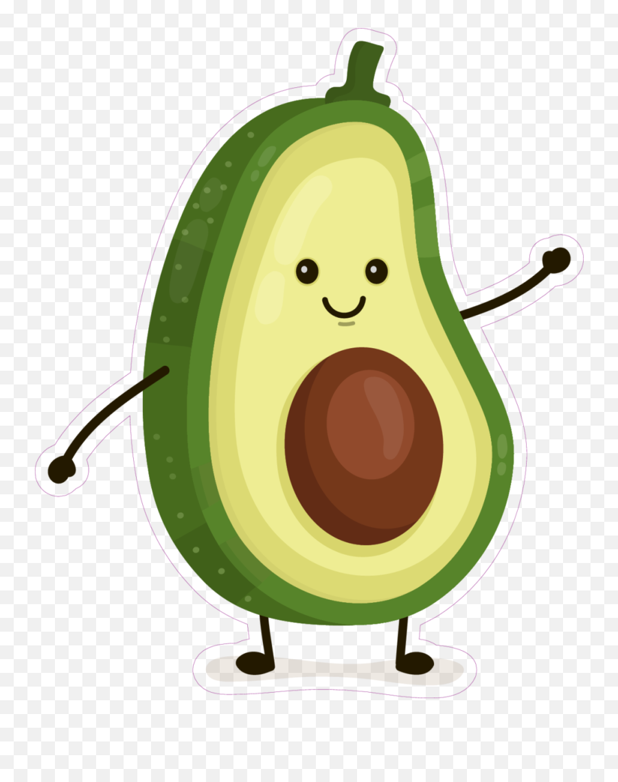 Funny Avocado Sticker - Avocado Clipart Png,Avocado Transparent Background