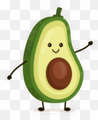 Funny Avocado Sticker - Avocado Clipart Png,Avocado Transparent Background