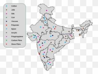 Download Textile Industry In India Map - Cotton Industry In Important Industries Of India Png,India Map Png