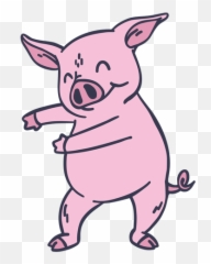 Pig Dance Dancing Stroke Flat - Dancing Pig Png,Pig Transparent