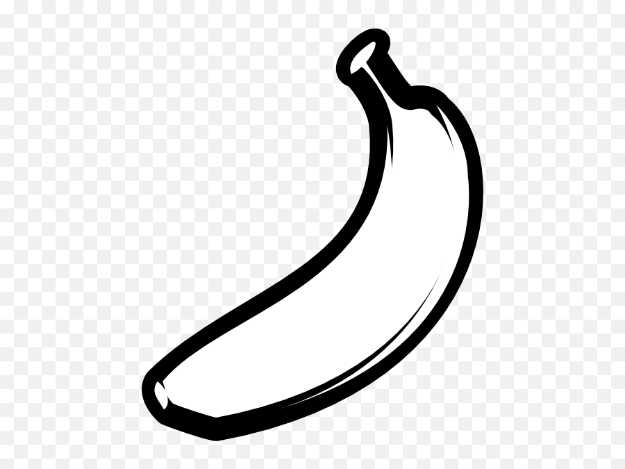 Banana Clipart Black And White Png 1 Image - Banana Clipart Black And White Outline,Banana Clipart Png
