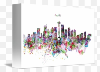 Seattle Skyline Silhouette By Marian Voicu - png