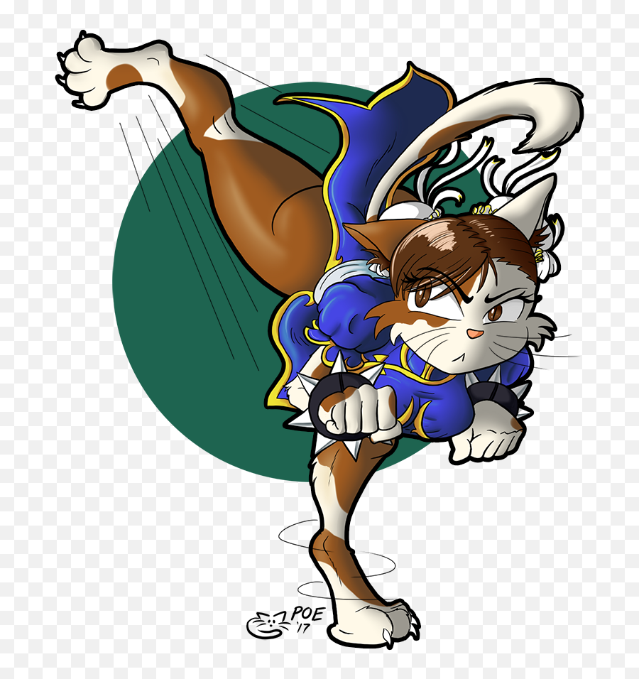 Chun Li Kitty By Poethewondercat - Fur Affinity Dot Net Cartoon Png,Chun Li Png