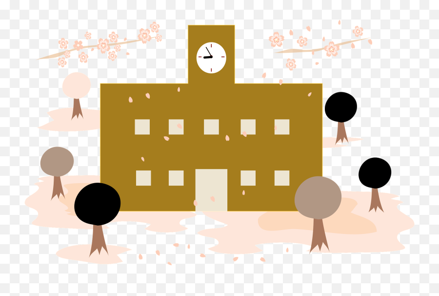 School Building In Spring Clipart - Illustration Png,Spring Clipart Png