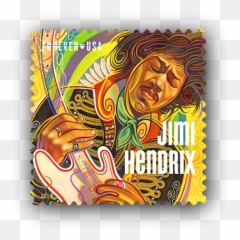 Usps - Jimi Hendrix Forever Stamps Postage stamp art Issued png