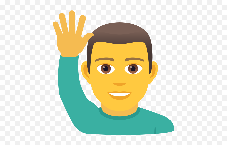 Emoji Man Raising His Hand To Copypaste Wprock - Emoji Personne Png,Ok Hand Emoji Transparent