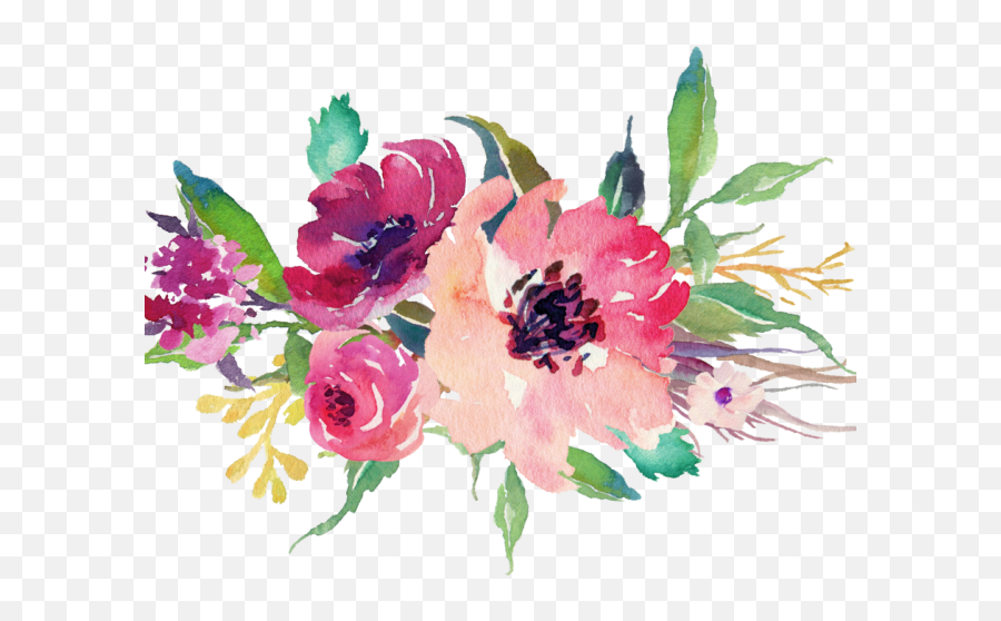 Peony Clipart Floral - Watercolor Flower Bunch Png,Acuarela Png