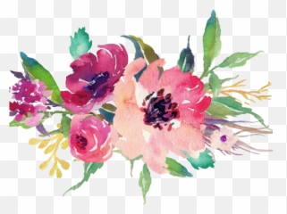 Peony Clipart Floral - Watercolor Flower Bunch Png,Acuarela Png