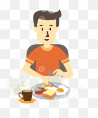 Breakfast Clipart Png - Boy Eating Breakfast Clipart Cartoon Person Having Breakfast,Eating Png