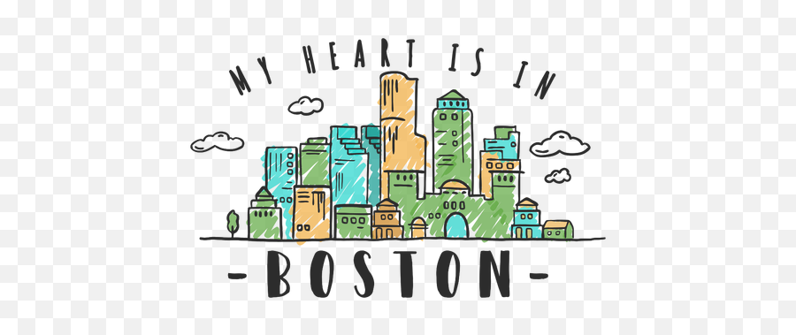 Boston Skyline Sticker - Vertical Png,Boston Skyline Png