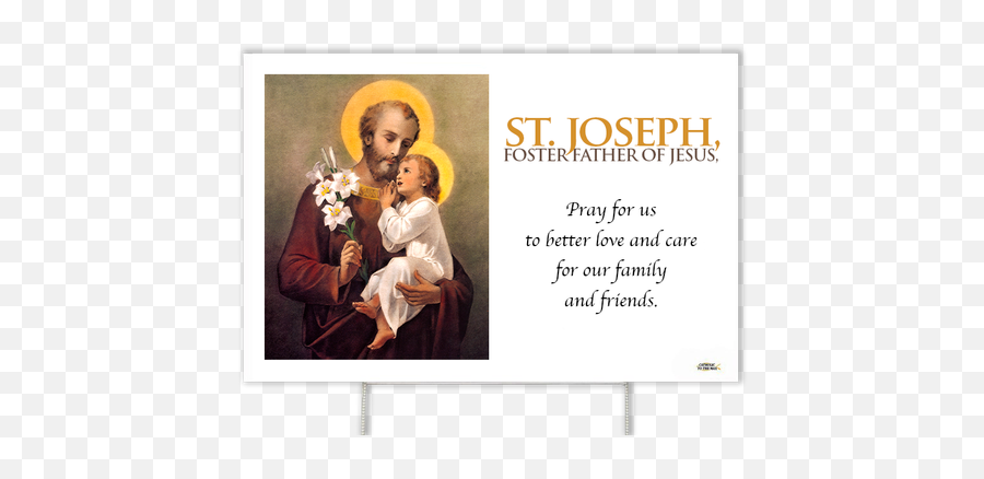 Catholic Yard Signs - Saint Joseph With Christ Prints Png,Icon Yardsign