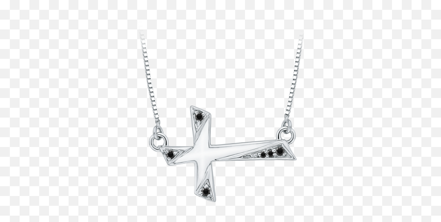 10k White Gold Diamond Cross Pendant - Locket Png,Diamond Chain Png