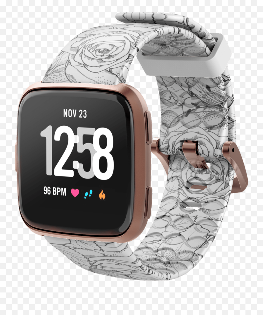 Winter Rose - Fitbit Versa Watch Band Watch Strap Png,Fitbit Account Icon