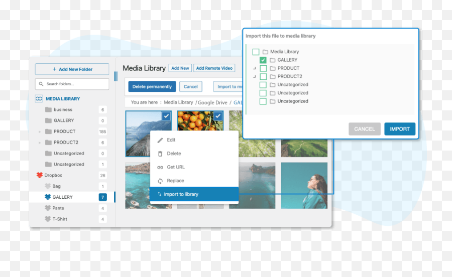 Wp Media Folder Wordpress Dropbox Integration - Vertical Png,Dropbox Blue Icon
