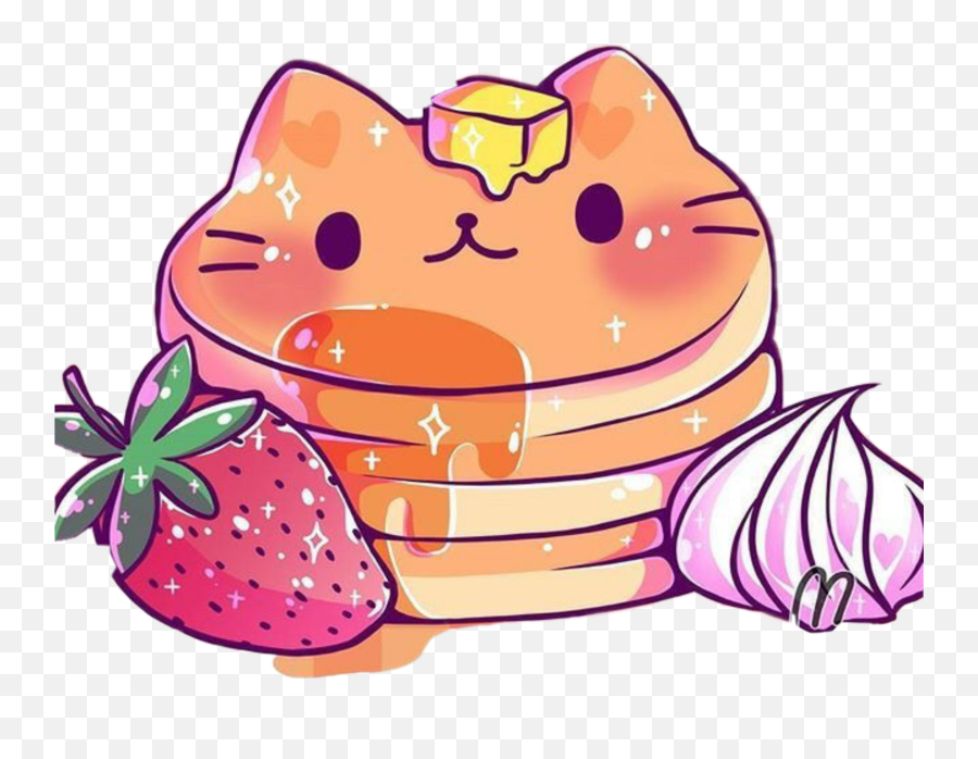 Kawaii Pancake Clipart - Kawaii Pancake Cat Png,Pancakes Transparent